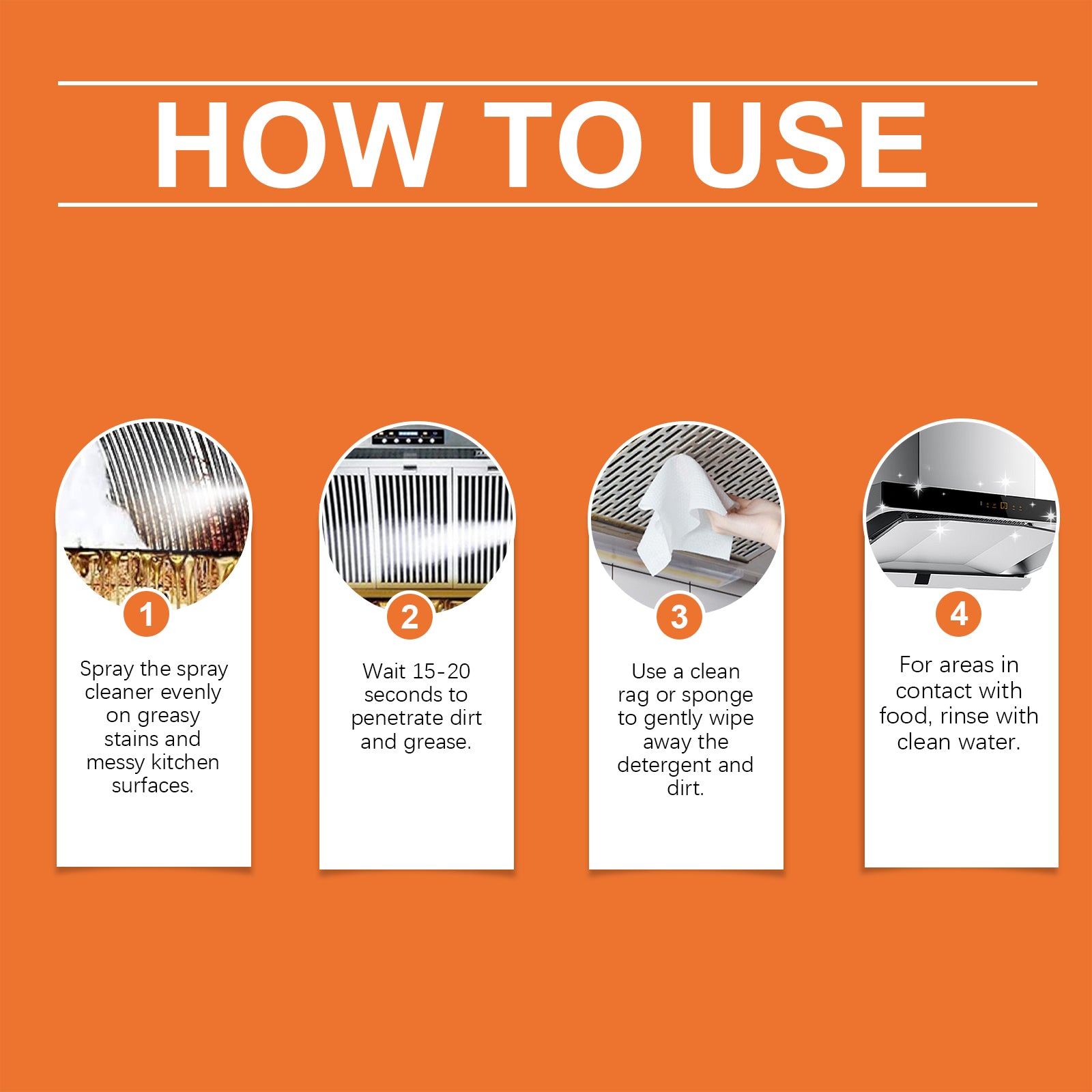Kitchen Grease Cleaner Kitchen Hood Cooktop Grease Cleaner Multi-Effect Decontamination Cleaner - Korvel