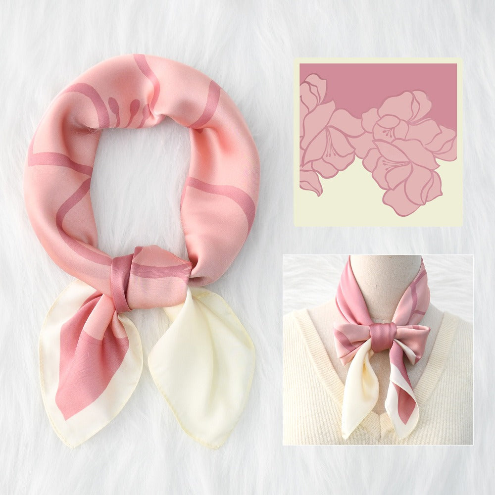 Silk Scarf Women's Sunscreen Beach Imitation Silk Versatile Silk Scarf Neckband - Korvel