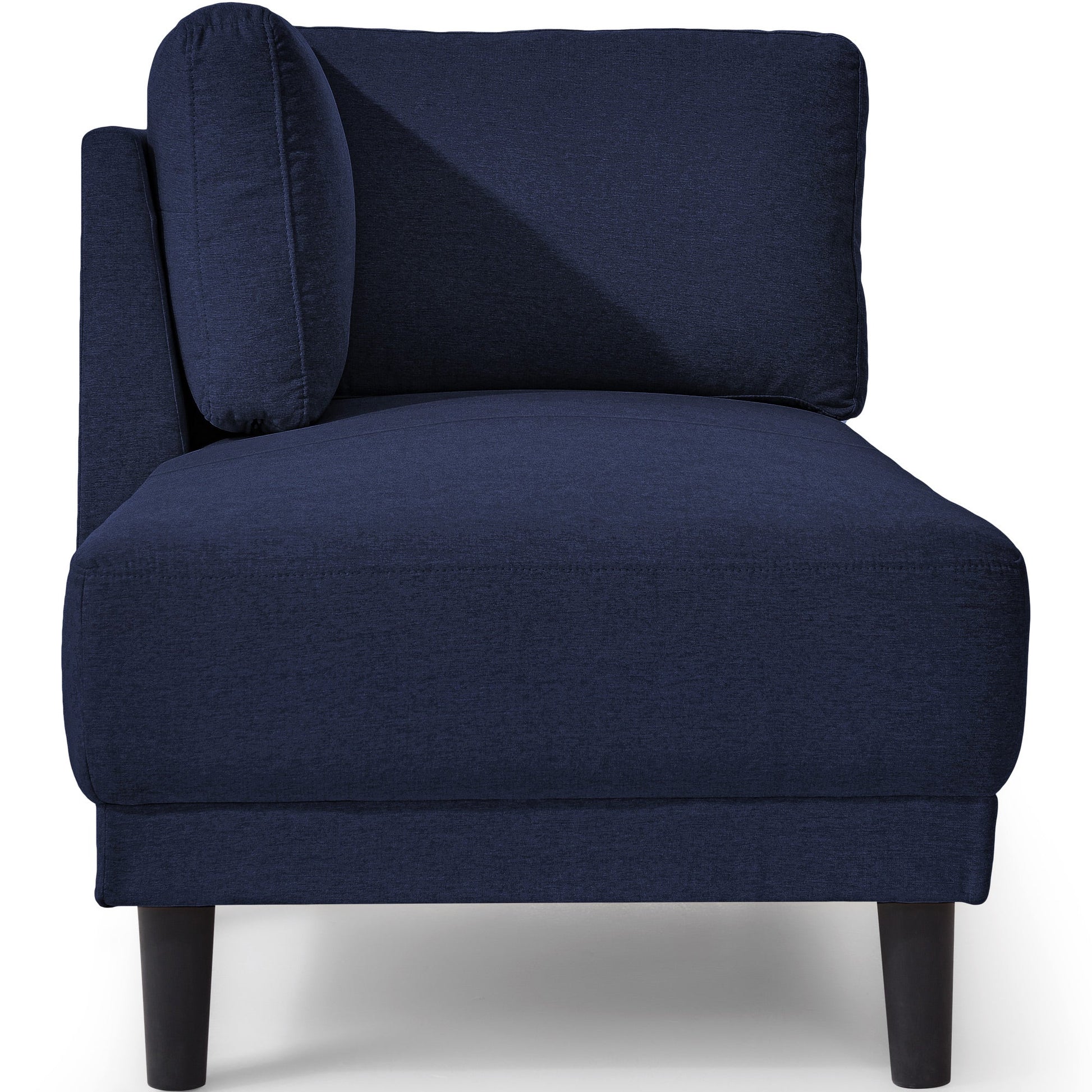 65" Mid-Century Modern Linen Fabric Corner Lounge Chair, Upholstered Indoor Chaise Lounge Solid Wood Sofa Bed for Bedroom - Korvel