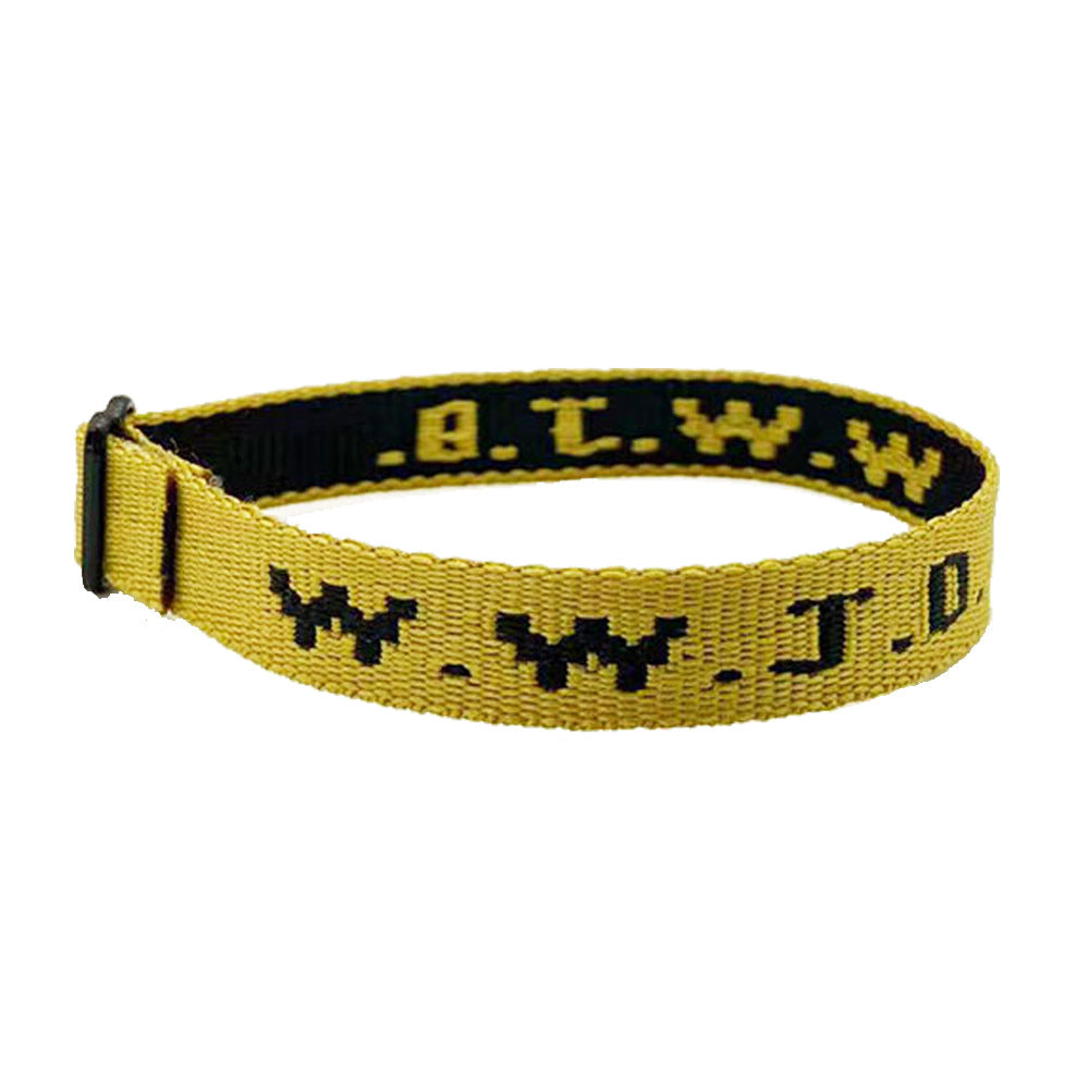 Alphabet Jacquard Printed Wrist Strap Bracelet Strap Unisex WWJD Bracelet Adjustable Bracelet - Korvel