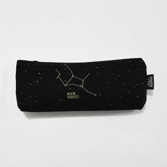 Fresh Pencil Bag Student Cotton and Linen Pencil Bag Female Constellation Stationery Bag - Korvel
