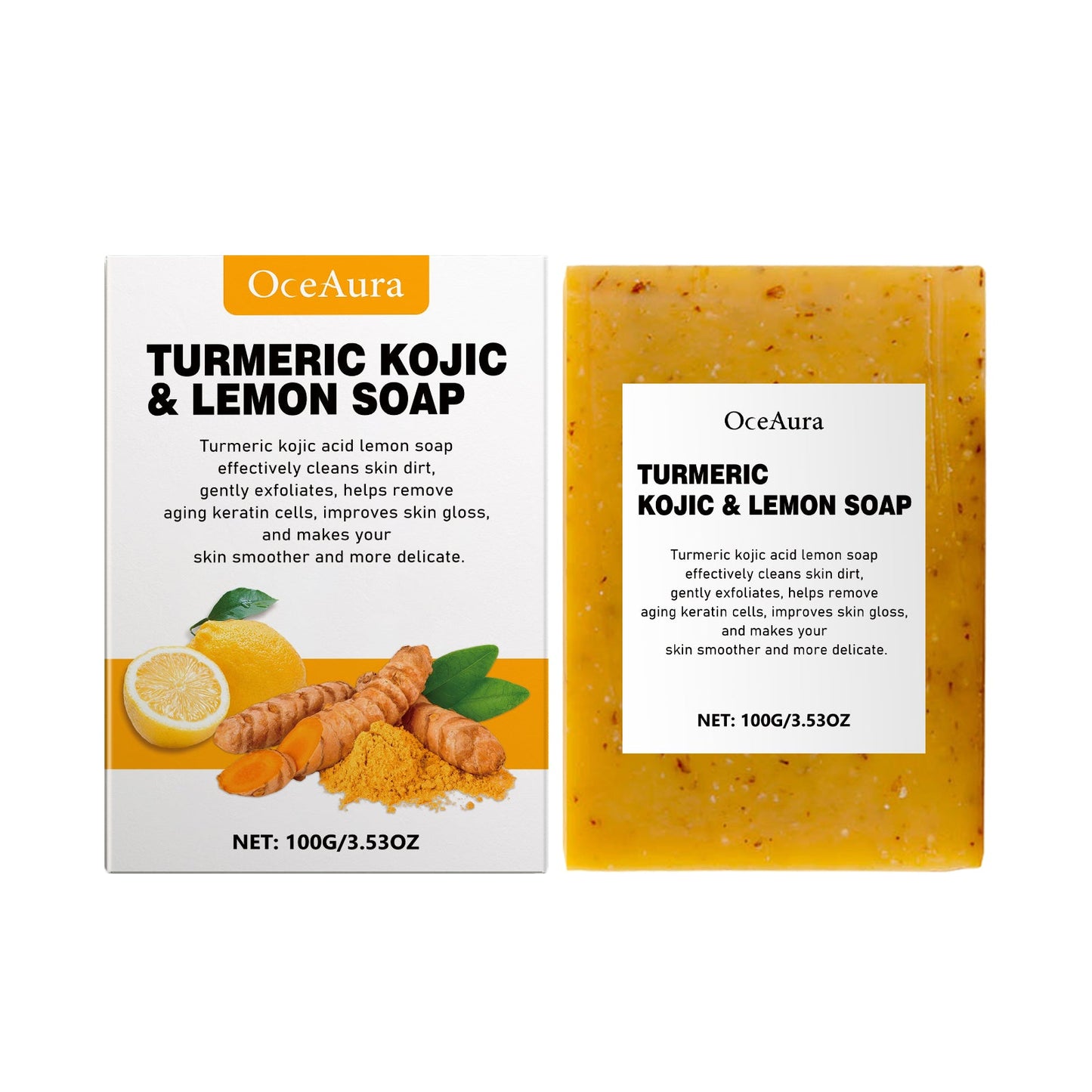 Lemon Turmeric Cold Wash Bar Soap for Gentle Cleansing