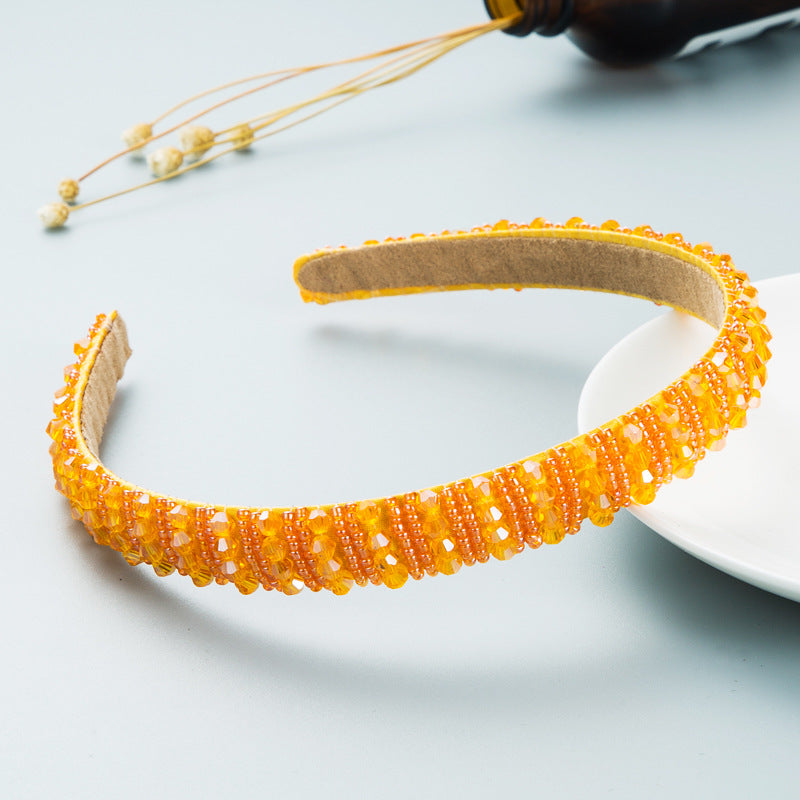Hand Woven Beaded Headband - Elegant Hair Accessory