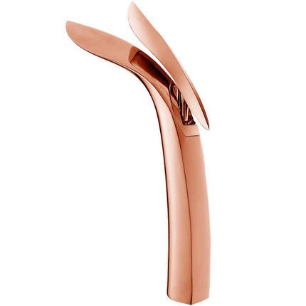 Elegant Red Rose Gold Bathroom Sink Faucet