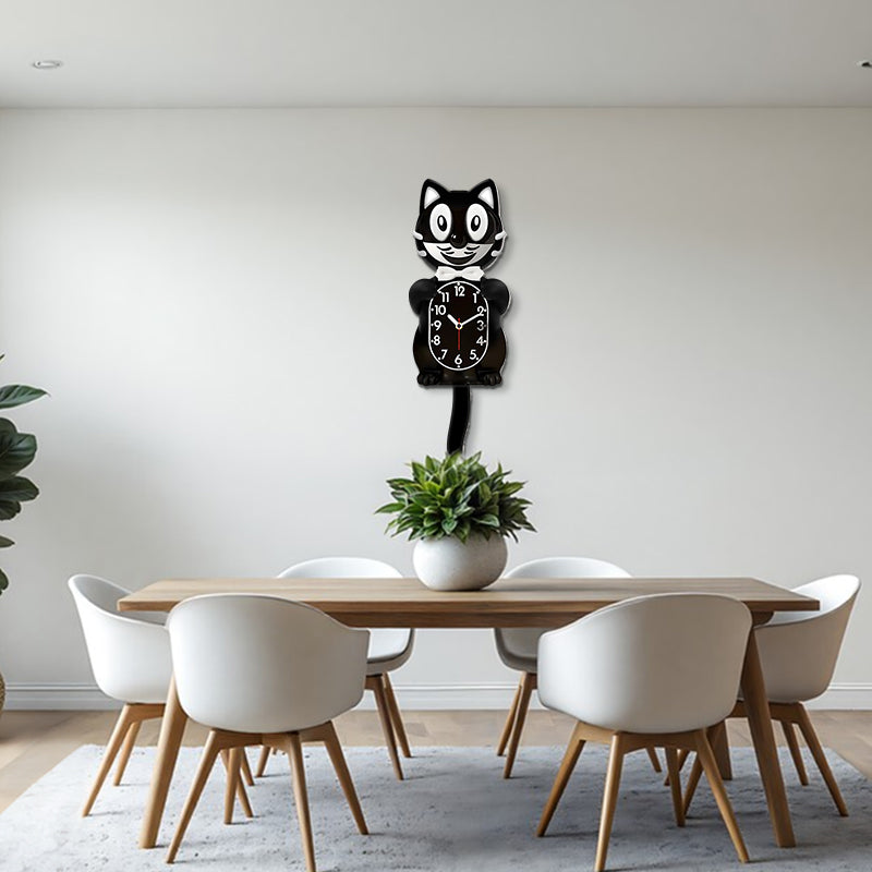 New Hot American Classic Kit Cat Clock: Swing Tail, Creative, Cute Gift, Retro Decor, Hanging Design. - Korvel