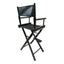 Casual Home Director's Chair, Black Frame/Black Canvas,Suitable for adults, foldable style, 2pcs/set populus - Korvel