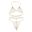 Exaggerated pearl chain bikini bra body chain sexy and fashionable body chain - Korvel