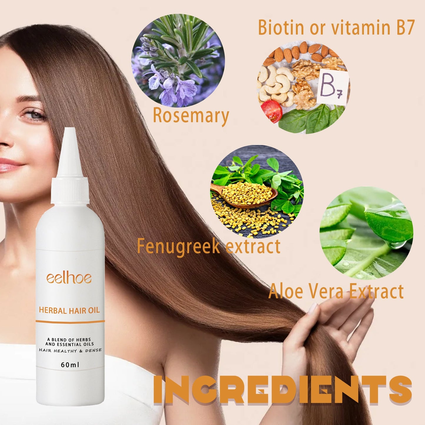 Herb Thickening Hair Oil, Repairing Dry Hair, Moisturizing And Smoothing Hair And Hair Conditioning Oil - Korvel