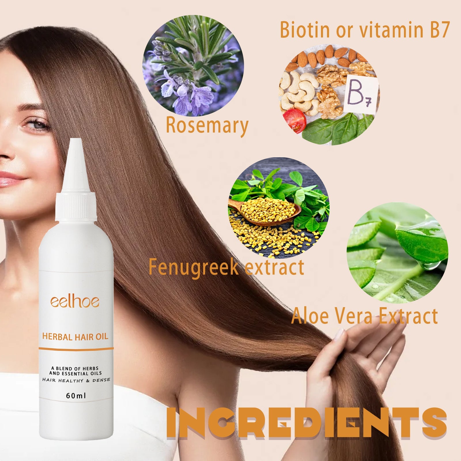 Herb Thickening Hair Oil, Repairing Dry Hair, Moisturizing And Smoothing Hair And Hair Conditioning Oil - Korvel