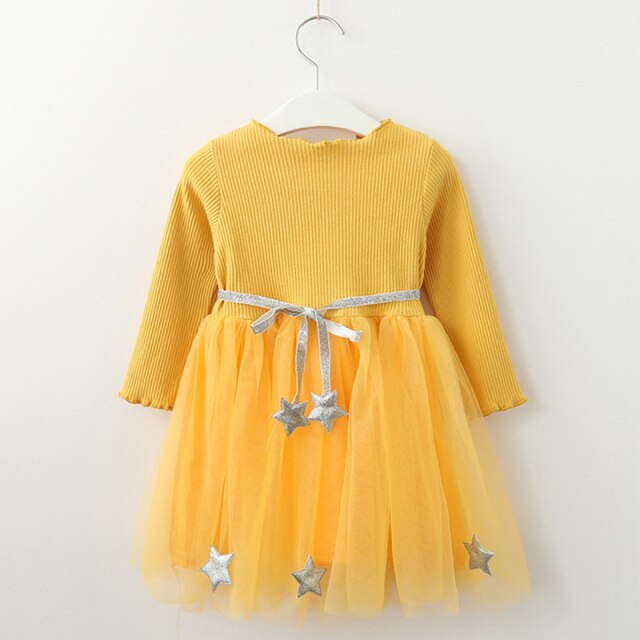 Bear Leader Girls Dress Pentagram Princess Dress Brand Girls Clothes Children Clothing European and American Style Girls Dresses - Korvel