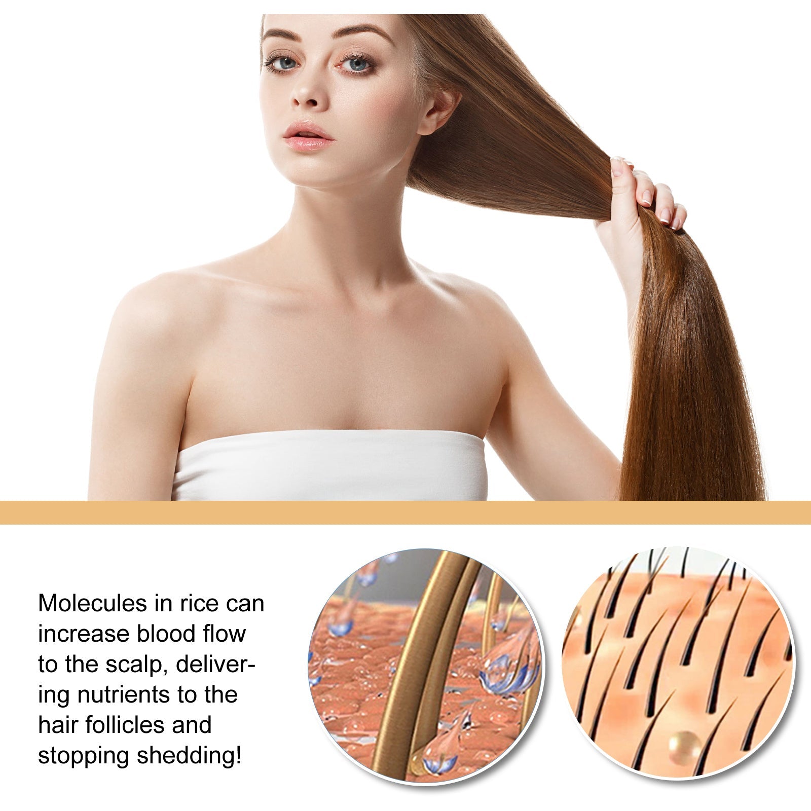 Rice Anti-Slip Shampoo Soap, Moisturizes Scalp Cleans Hair Repairs Damaged Hair And Strengthens Hair Shampoo Soap - Korvel