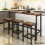 TOPMAX Counter Height Extra Long Dining Table Set with 3 Stools Pub Kitchen Set Side Table with Footrest Brown - Korvel