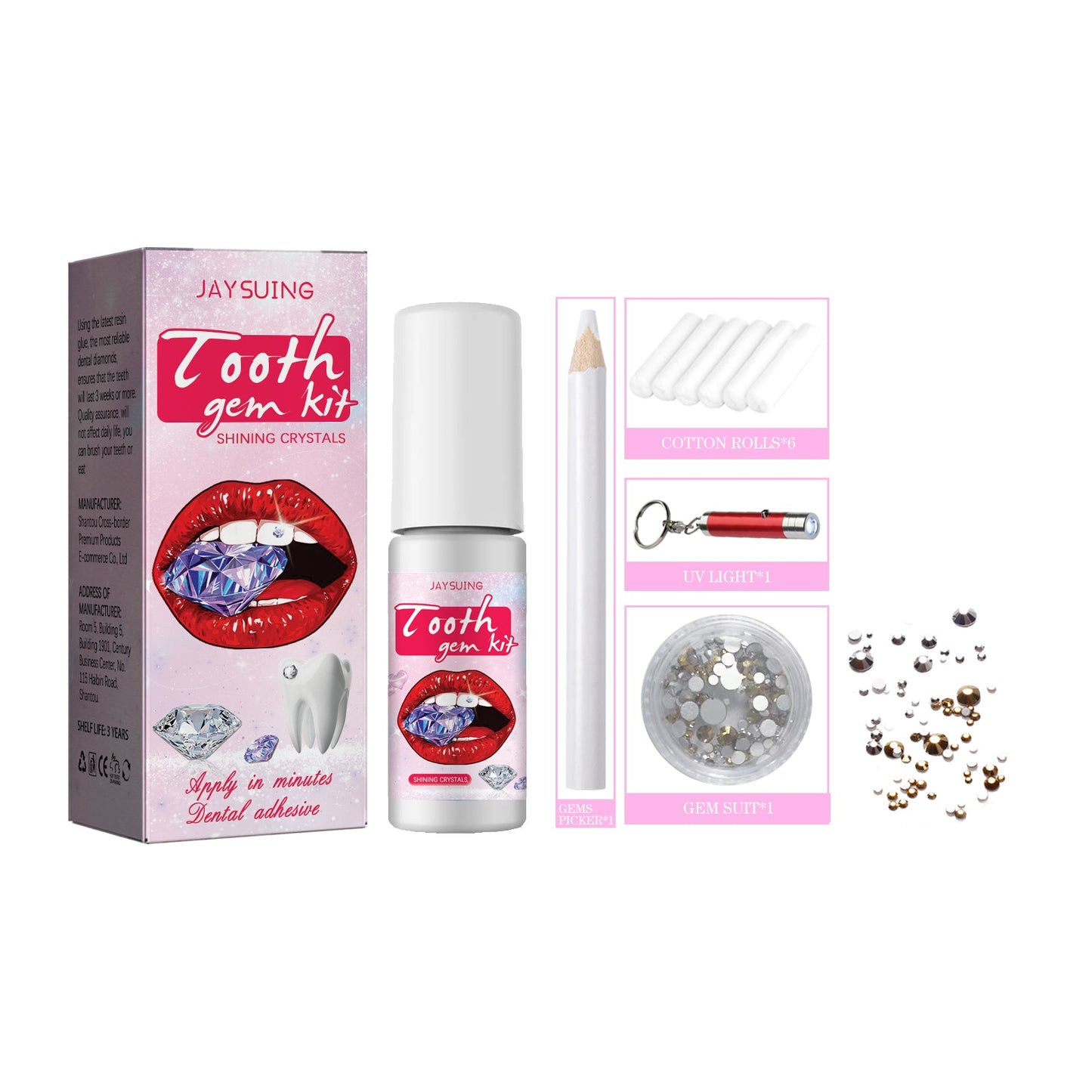 Crystal Tooth Gem Kit with Easy Application Accessories