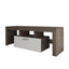 Modern Brown and White TV Stand with Quick Assembly