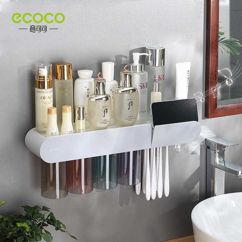 Toothbrush holder wall mounted home mouthwash cup electric non perforated dental tools, dental cylinder set holder - Korvel