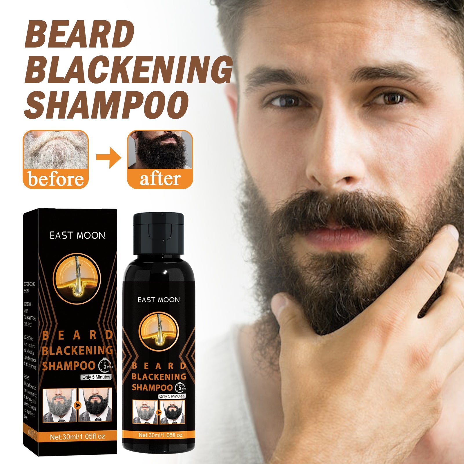 Shampoo Men's Hair Cleansing Moisturizing Massage Treatment Smoothing Dark Hair Shampoo - Korvel