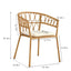 Outdoor dining set of 5 simple bamboo dinning table  PE ratten round table 110CM plastic wood top - Korvel
