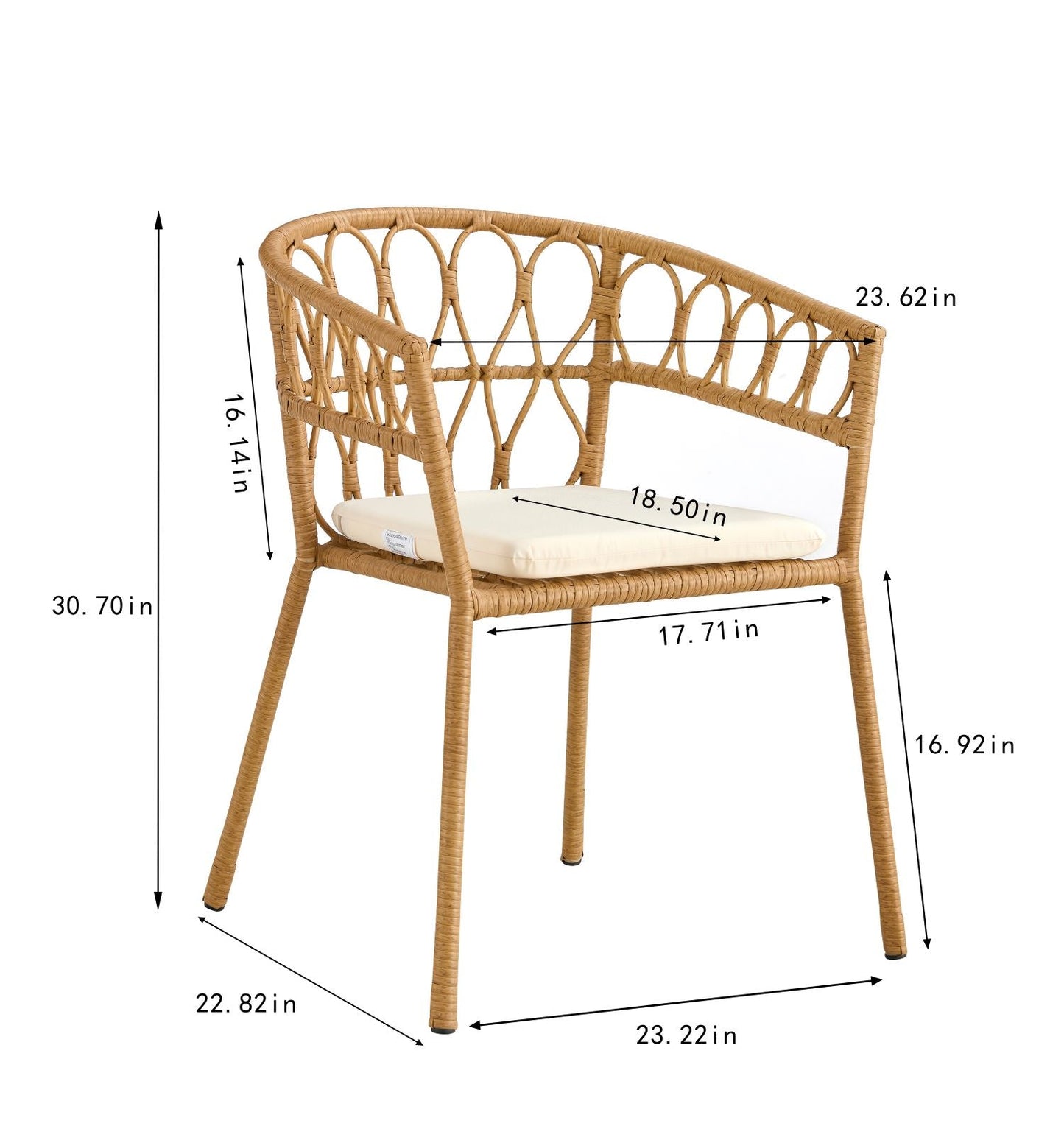Outdoor dining set of 5 simple bamboo dinning table  PE ratten round table 110CM plastic wood top - Korvel