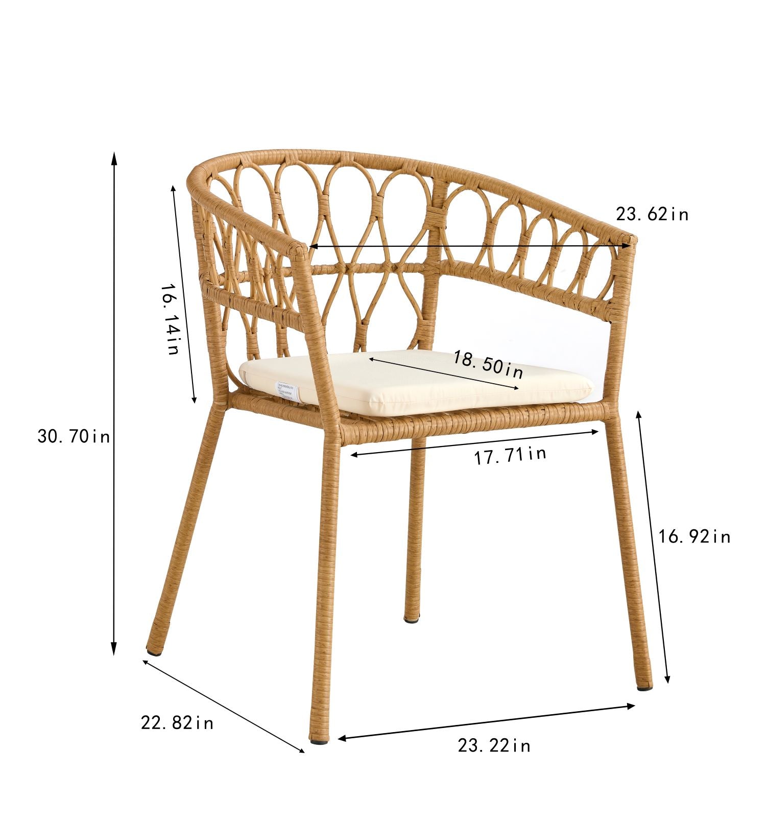 Outdoor dining set of 5 simple bamboo dinning table  PE ratten round table 110CM plastic wood top - Korvel