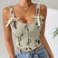French floral retro vest with floral suspender - Korvel