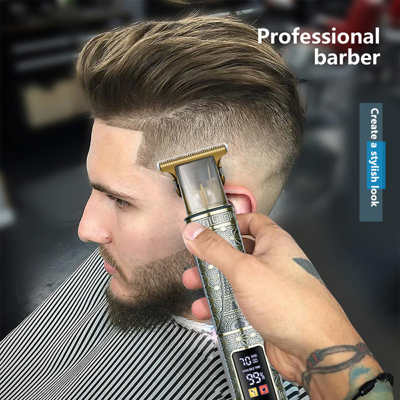 T9 Hairdresser With LCD Display Electric Hair Clipper Household Large Screen Digital Display Electric Hair Clipper Carving Oil Head Shaver Hair Clipper - Korvel