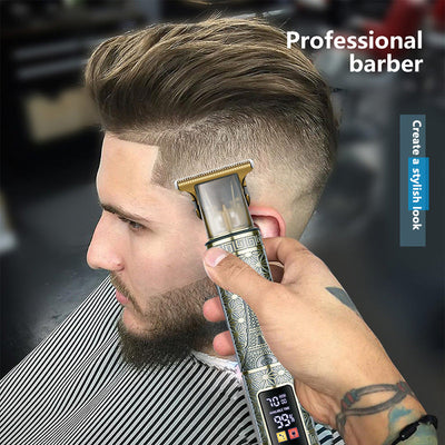 T9 Hairdresser With LCD Display Electric Hair Clipper Household Large Screen Digital Display Electric Hair Clipper Carving Oil Head Shaver Hair Clipper - Korvel