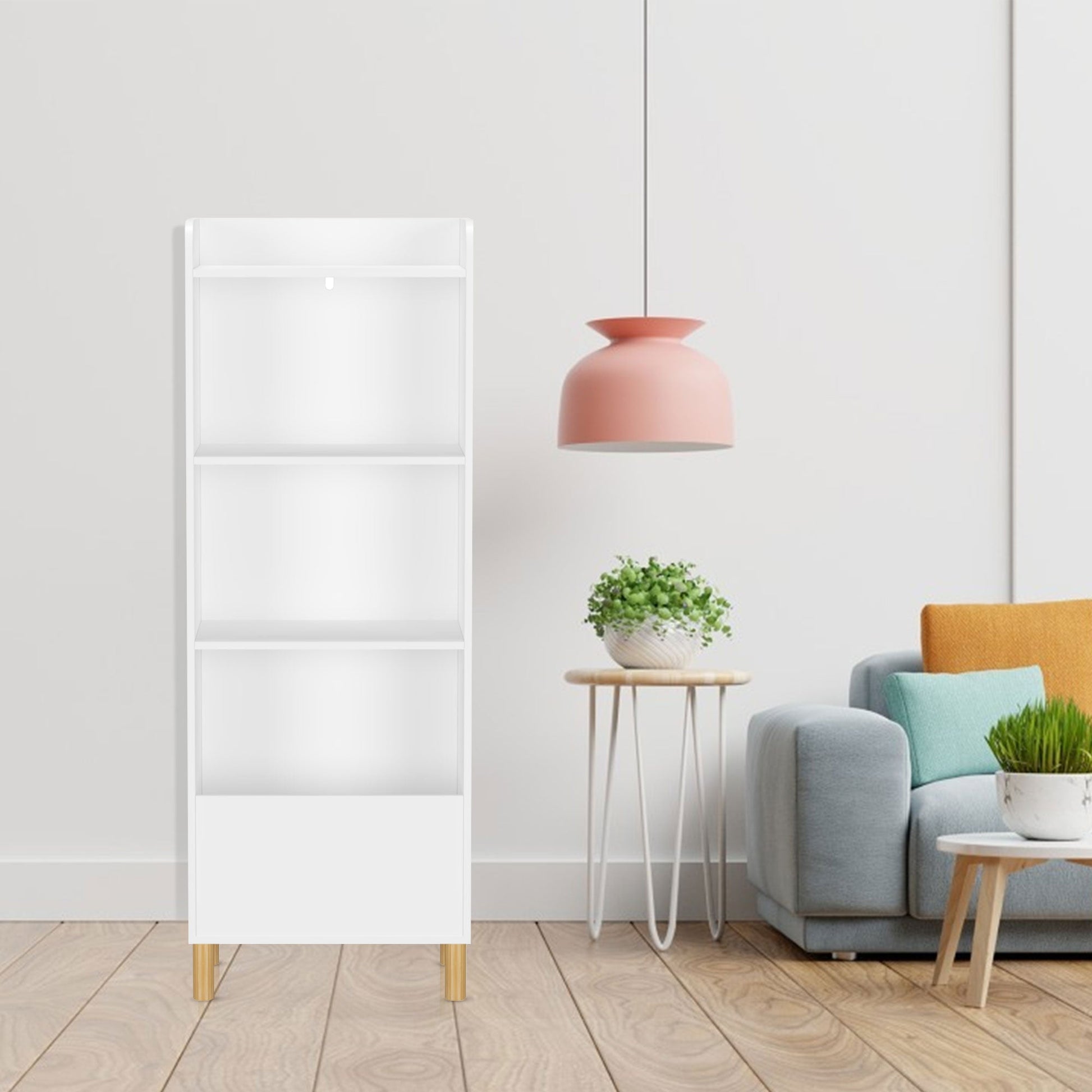Kids 4-Tier Bookcase Children's Book Display Bookshelf Toy Storage Cabinet Organizer for Children's Room Playroom - Korvel