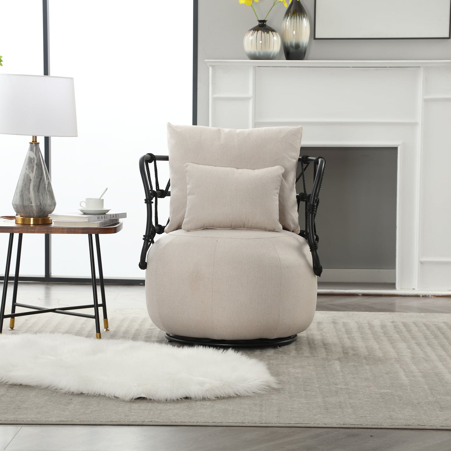 Silla de sala de estar tapizada y con botones COOLMORE