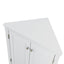 Elegante gabinete de almacenamiento triangular blanco con estantes ajustables