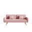 70.47" Pink Fabric Double Sofa with Split Backrest and Two Throw Pillows - Korvel