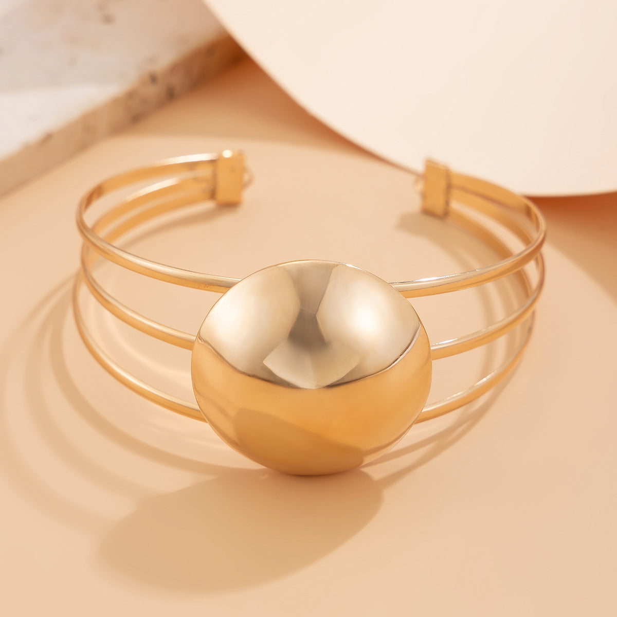 Personalized minimalist three-layer bread arm bracelet, niche minimalist open-ended arm bracelet, arm ring for women - Korvel