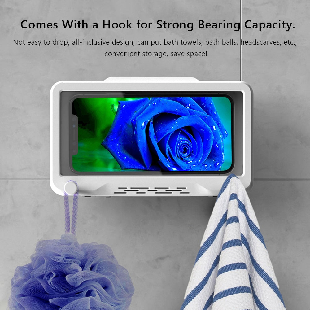 Wall-Mounted Waterproof Phone Holder for Bathroom