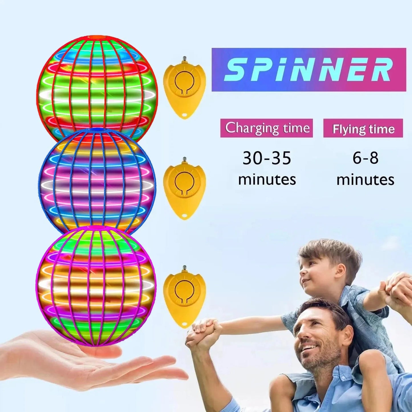 Flying Ball Boomerang Drone with LED Lights - Fun for Kids