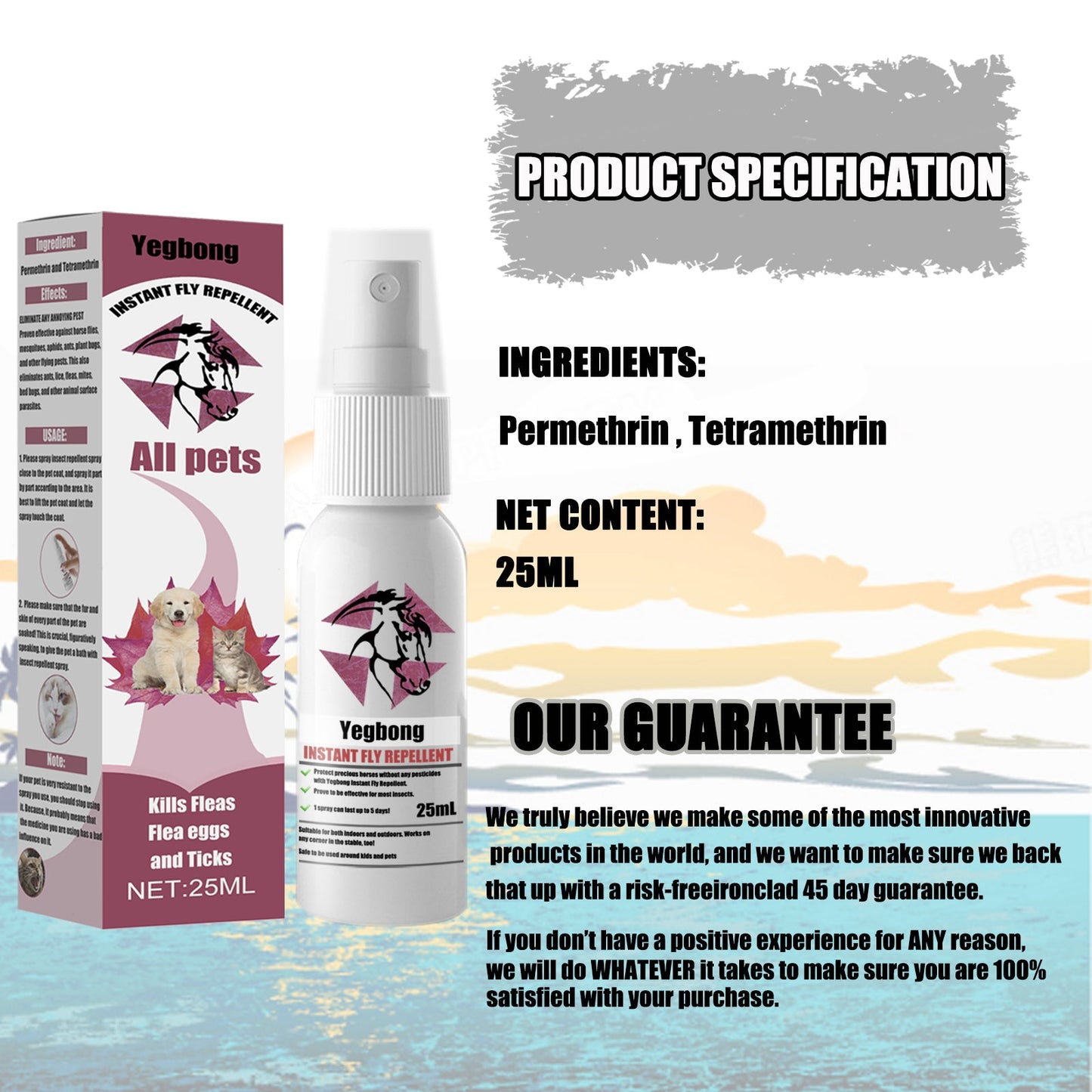 Pet Repellent, Flea Removal For Cats And Dogs External Tick And Tick Anti-Itch Spray For Cats And Dogs - Korvel