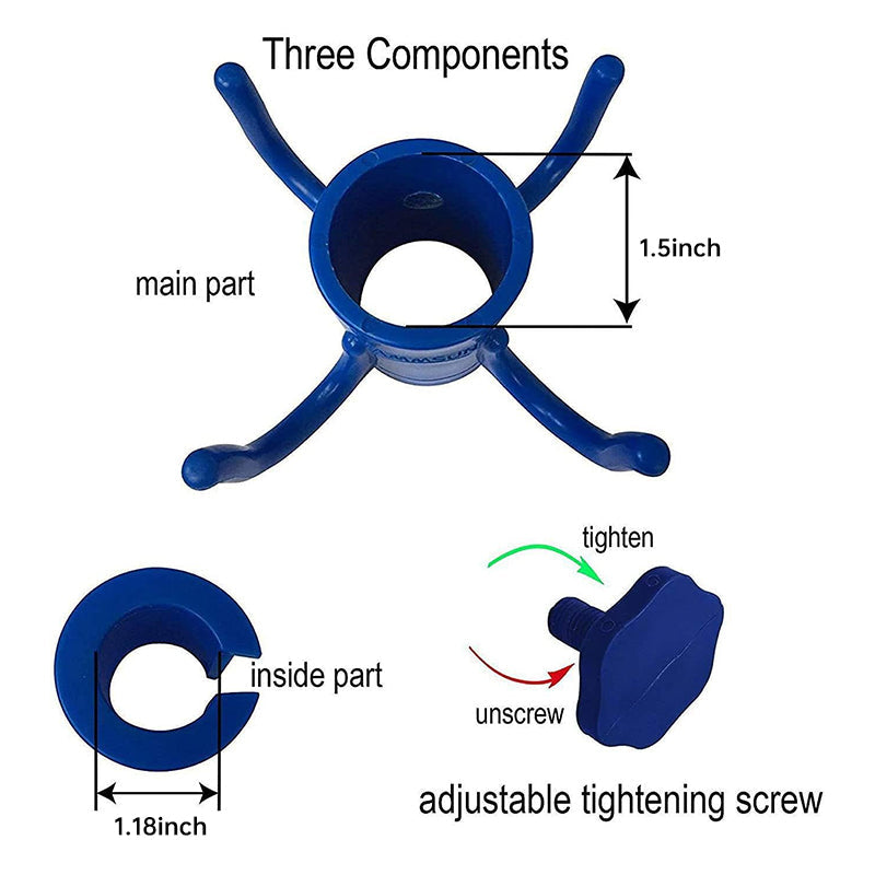 Portable Beach Umbrella Hook: 4-prong, universal for hats, bags, clothes; fits camping/beach umbrellas. - Korvel