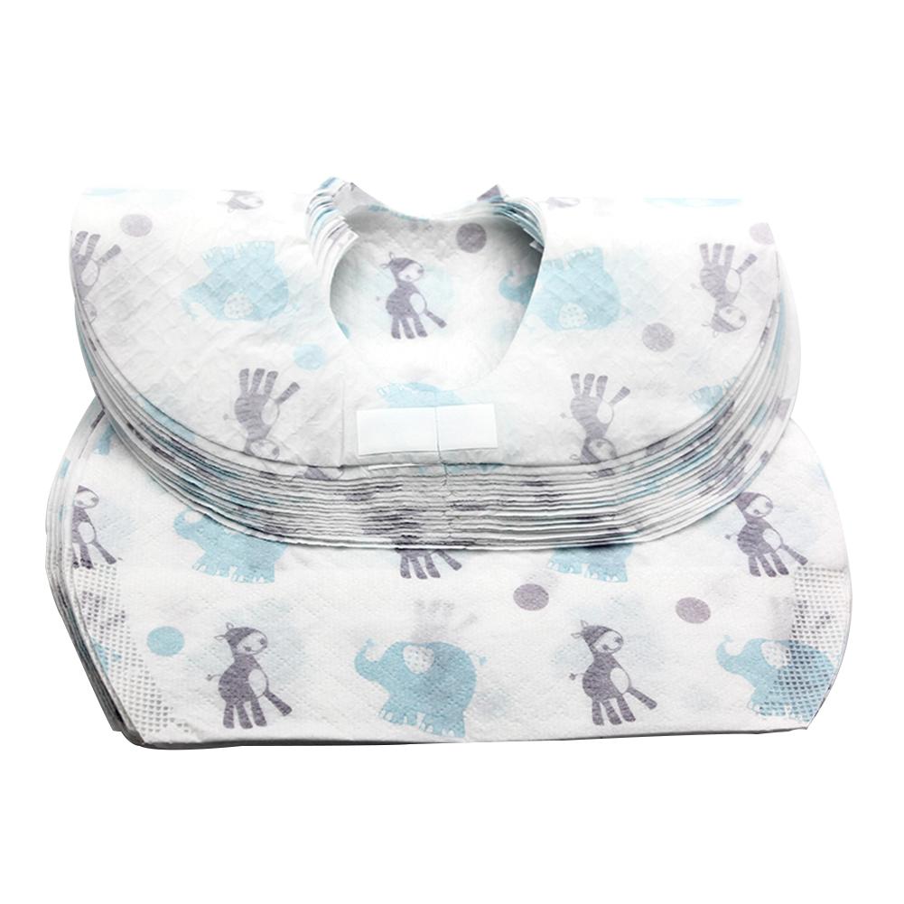30pcs/lot Waterproof Non-Woven Fabric Disposable Baby Toddler Bibs Feeding Saliva Apron Paper Bibs - Korvel