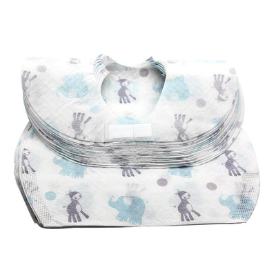 30pcs/lot Waterproof Non-Woven Fabric Disposable Baby Toddler Bibs Feeding Saliva Apron Paper Bibs - Korvel