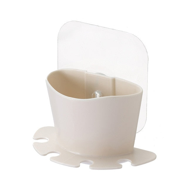 Toothbrush Holder Non-perforated Paste Tooth Holder Razor Bathroom Wall-mounted Brushing And Washing Face Multifunctional Rack - Korvel