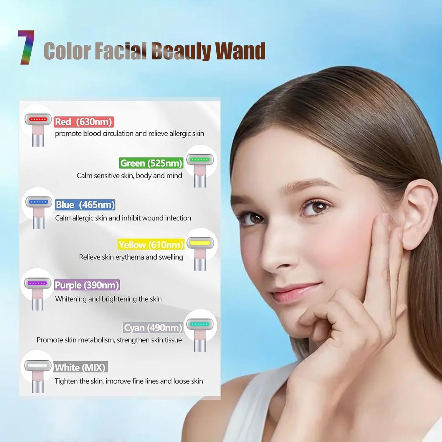 Eye Massager Led Anti Aging Facial Massager Skin Firming Face Beauty Therapy Wand Vibrating Eye Massager Device - Korvel