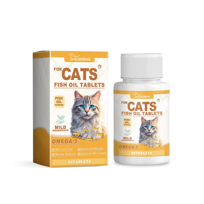 Cat Care With Multi-Dimensional Fish Oil Tablets Cat Care Vitamin Moisturizing Skin Fish Oil Care Tablets - Korvel
