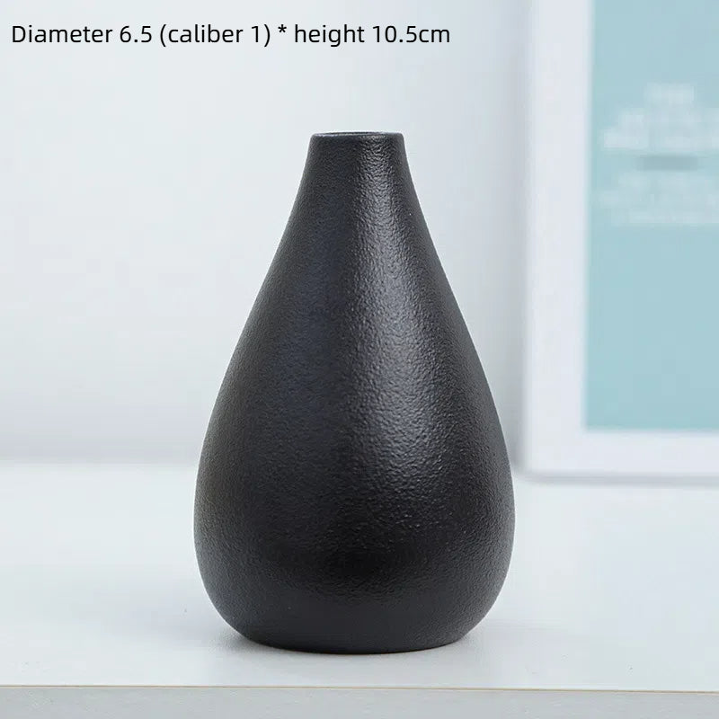 Coarse pottery vase ceramic black tea ceremony flower arrangement vase flower arrangement - Korvel