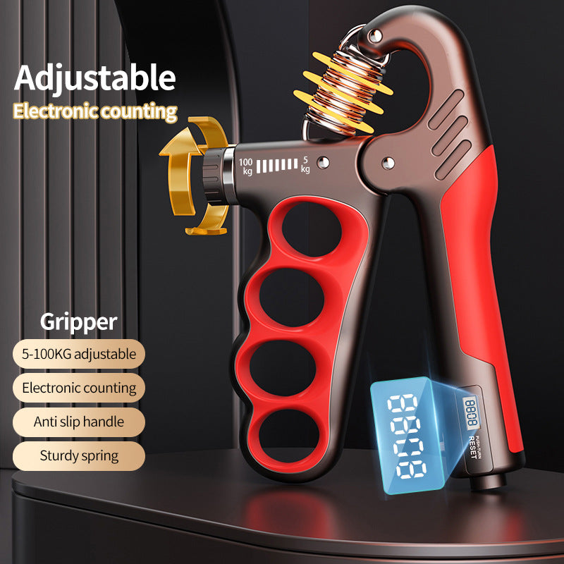 Adjustable Grip Strength Gauge Counting Type Spring Grip Strength Gauge Handshake Holder - Korvel