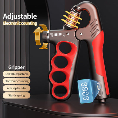 Adjustable Grip Strength Gauge Counting Type Spring Grip Strength Gauge Handshake Holder - Korvel