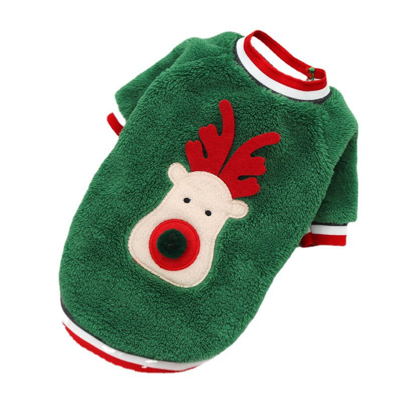 Pet Christmas Clothes Coral Down Dog Sweater Dog Goes Out Christmas Clothes Cats - Korvel