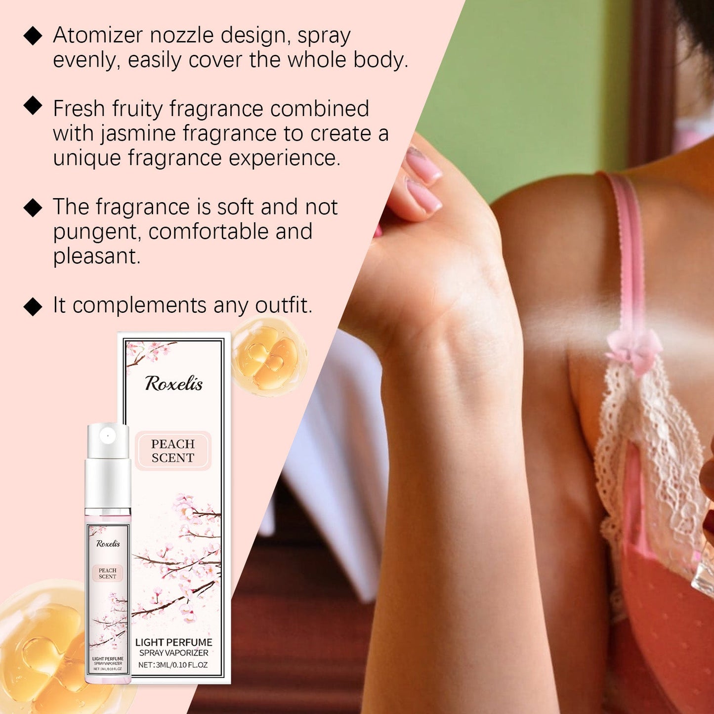 Peach Perfume Spray Fresh Fruit Lasting Fragrance Light Elegant Fresh Fruit Fragrance Charm Perfume Spray - Korvel