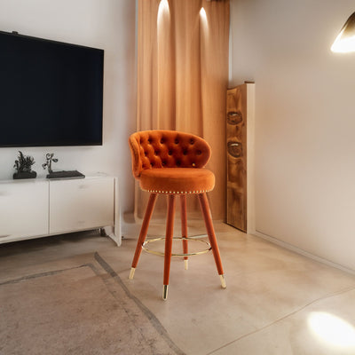 Conjunto de 2 Taburetes de Barra de Altura de Mostrador COOLMORE - Patas de Madera Sólida