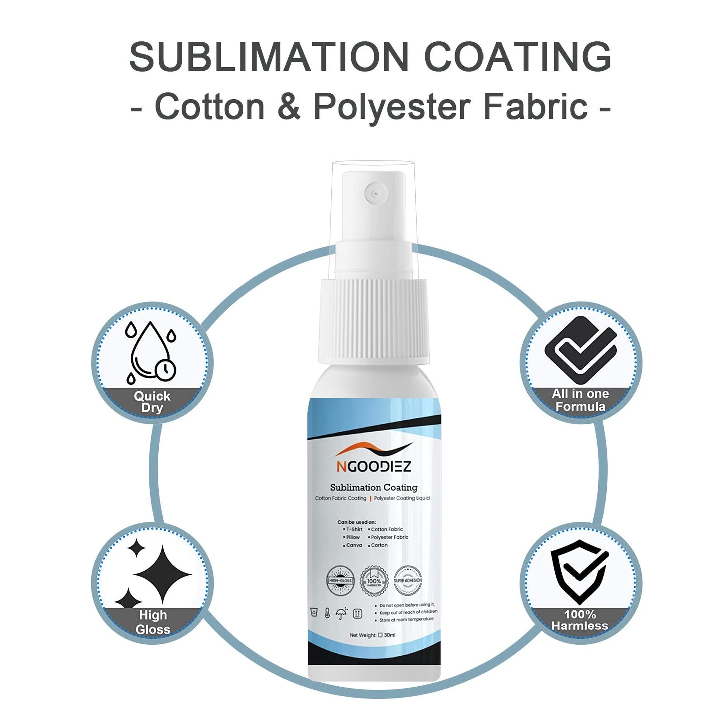 Sublimation Coating Spray Clothing Quick-Drying Spray Heat Transfer Wear-Resistant Anti-Stain - Korvel