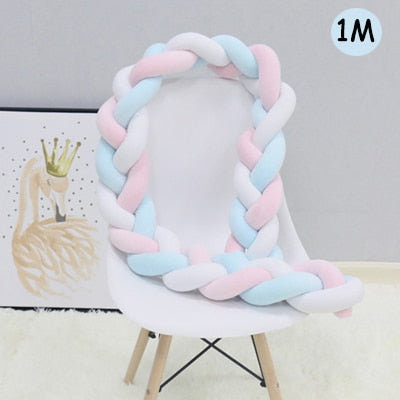 1Pcs 1M/2M/3M Baby Handmade Nodic Knot Newborn Bed Bumper Long Knotted Braid Pillow Baby Bed Bumper Knot Crib Infant Room Decor - Korvel