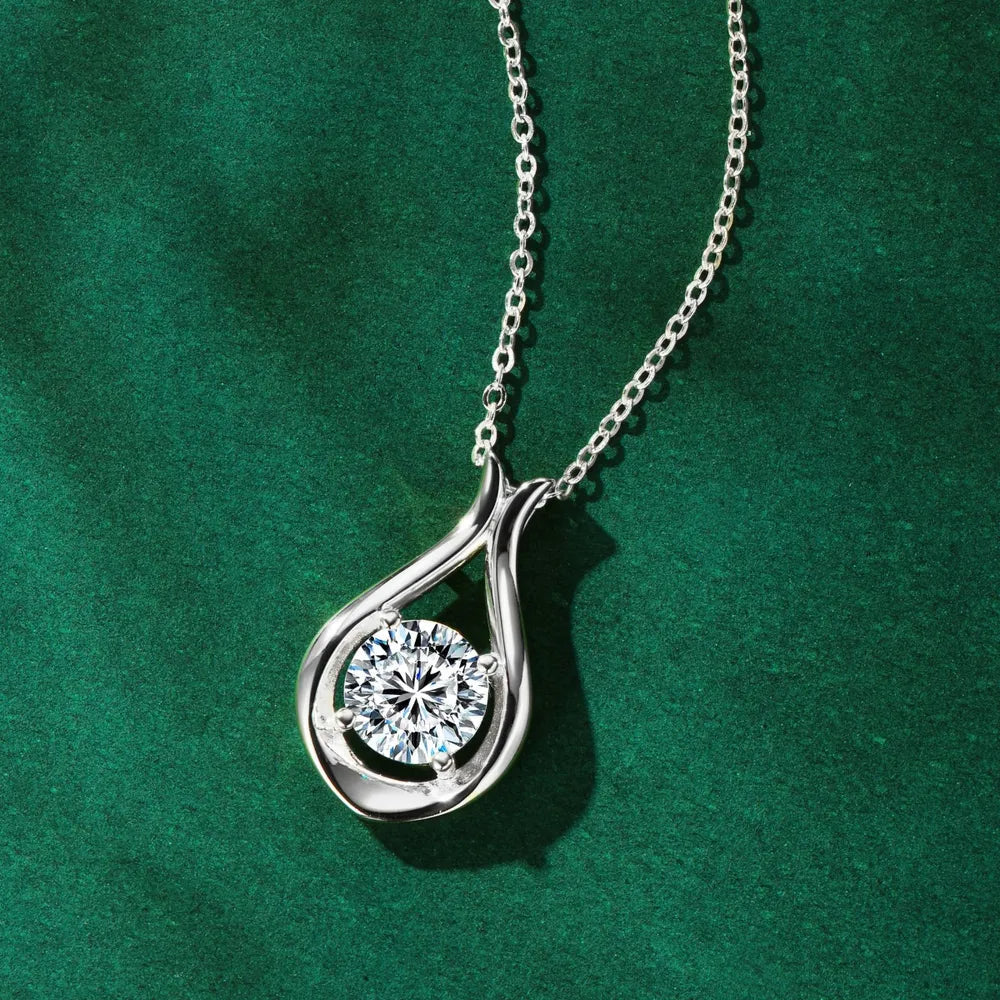 2 Carat Moissanite 925 Sterling Silver Pendant Necklace - Korvel