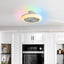 18" Smart LED Bladeless Ceiling Fan with Remote Control